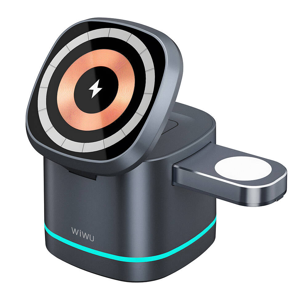 Wiwu Wi-W024 Rubik Küp Ambiyans Işıklı Telefon&Akıllı Saat&Kulaklık İçin 15W 3in1 Kablosuz Şarj Standı Wiwu Wi-W024 Rubik Küp Ambiyans Işıklı Telefon&Akıllı Saat&Kulaklık İçin 15W 3in1 Kablosuz Şarj Standı